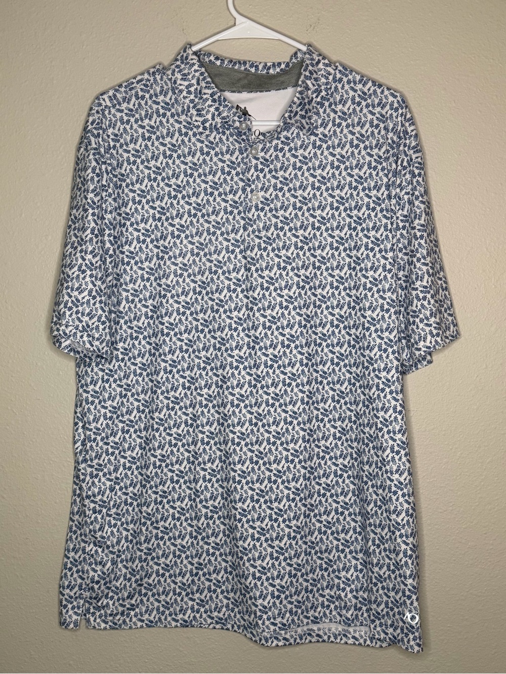 Anderson Ord Performance Golf  Polo Men's Large - Blue Botanical Bali Hai